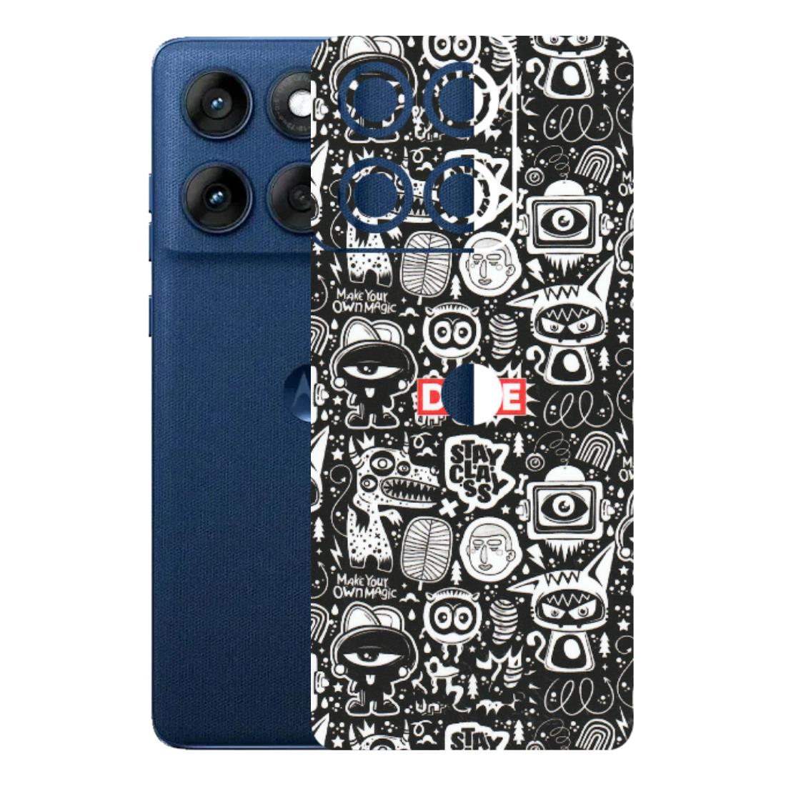 Motorola Phone Skins (All Models) - Dope Stay Classy Black Doodles - Matte Finish (M-126) Motorola Edge 60