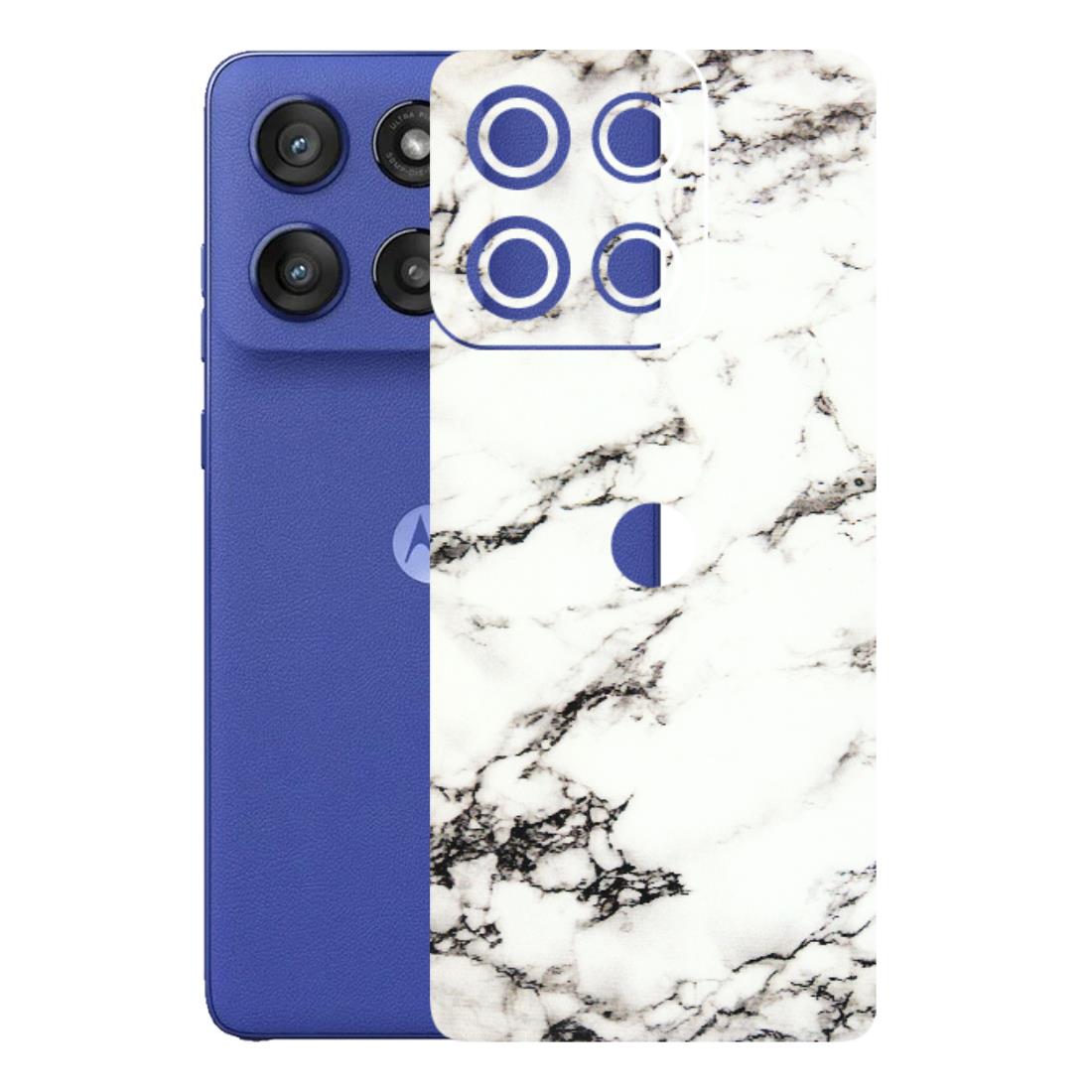 Motorola Phone Skins (All Models) - Black and White Marble Texture - 3D Embossed Finish (L-124) Motorola Edge 60 Stylus