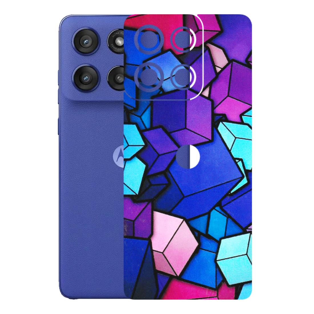 Motorola Phone Skins (All Models) - Cube Doodle - 3D Embossed Finish (L-141) Motorola Edge 60 Stylus
