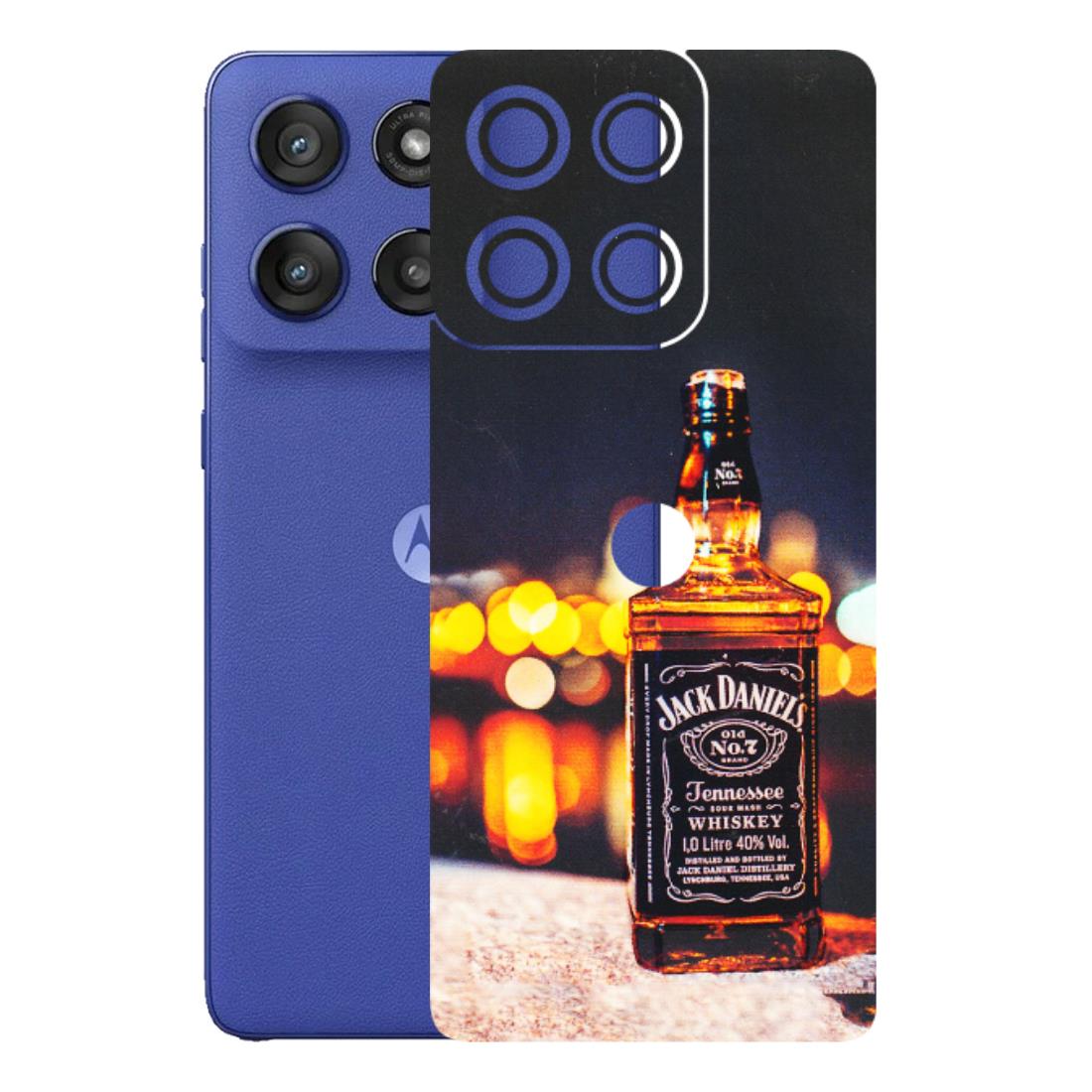 Motorola Phone Skins (All Models) - JD Whiskey Bottle - 3D Embossed Finish (L-20) Motorola Edge 60 Stylus