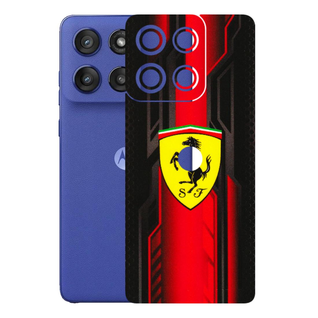 Motorola Phone Skins (All Models) - Black Ferrari Logo - 3D Embossed Finish (L-253) Motorola Edge 60 Stylus