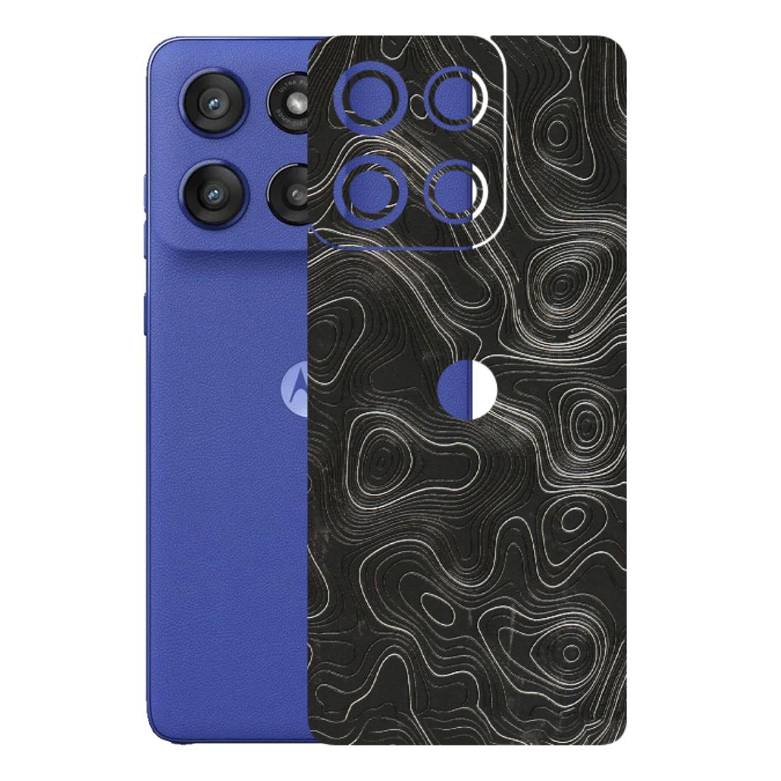 Motorola Phone Skins (All Models) - Abstract White Line Map - 3D Embossed Finish (L-269) Motorola Edge 60 Stylus