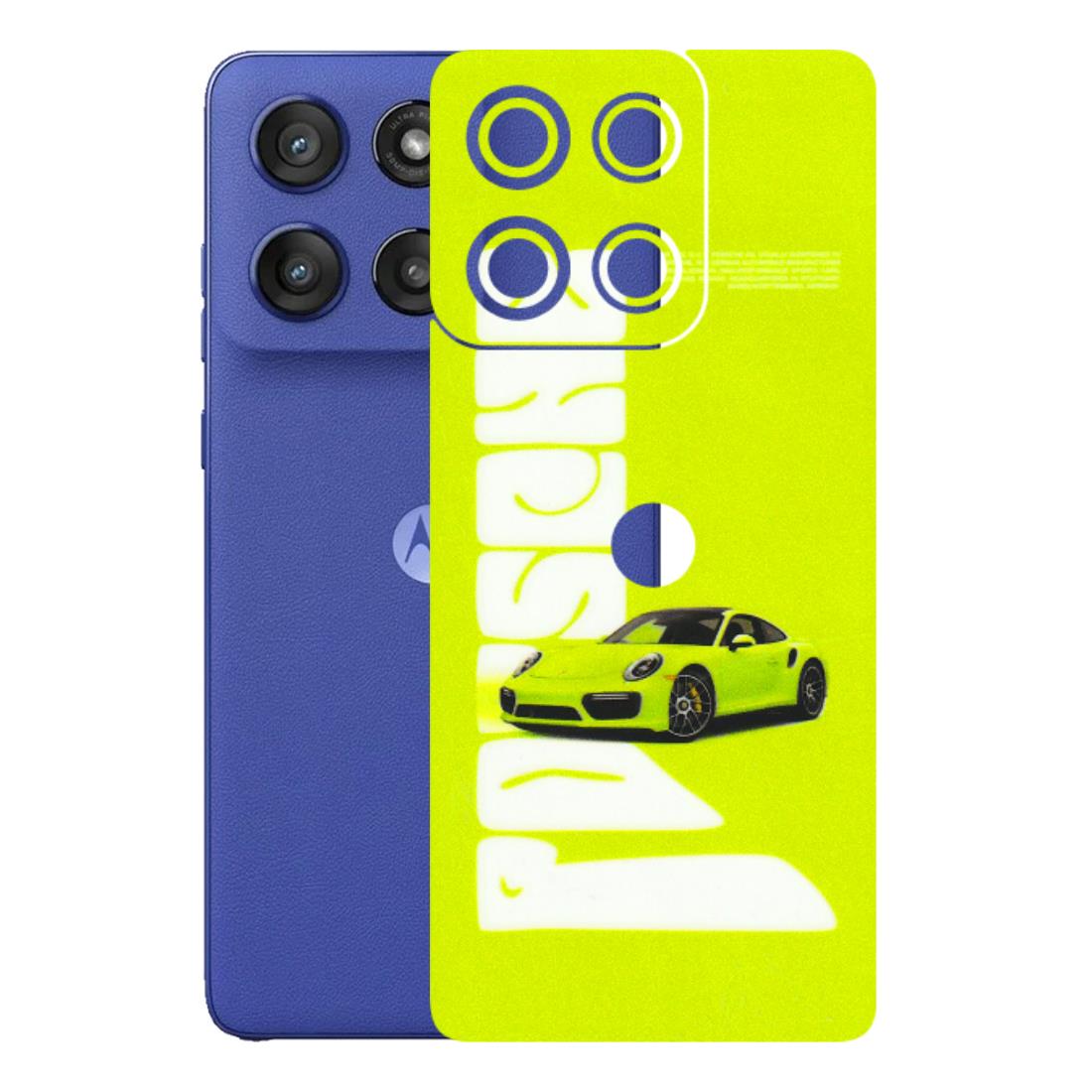 Motorola Phone Skins (All Models) - Lime Green Porche - 3D Embossed Finish (L-30) Motorola Edge 60 Stylus