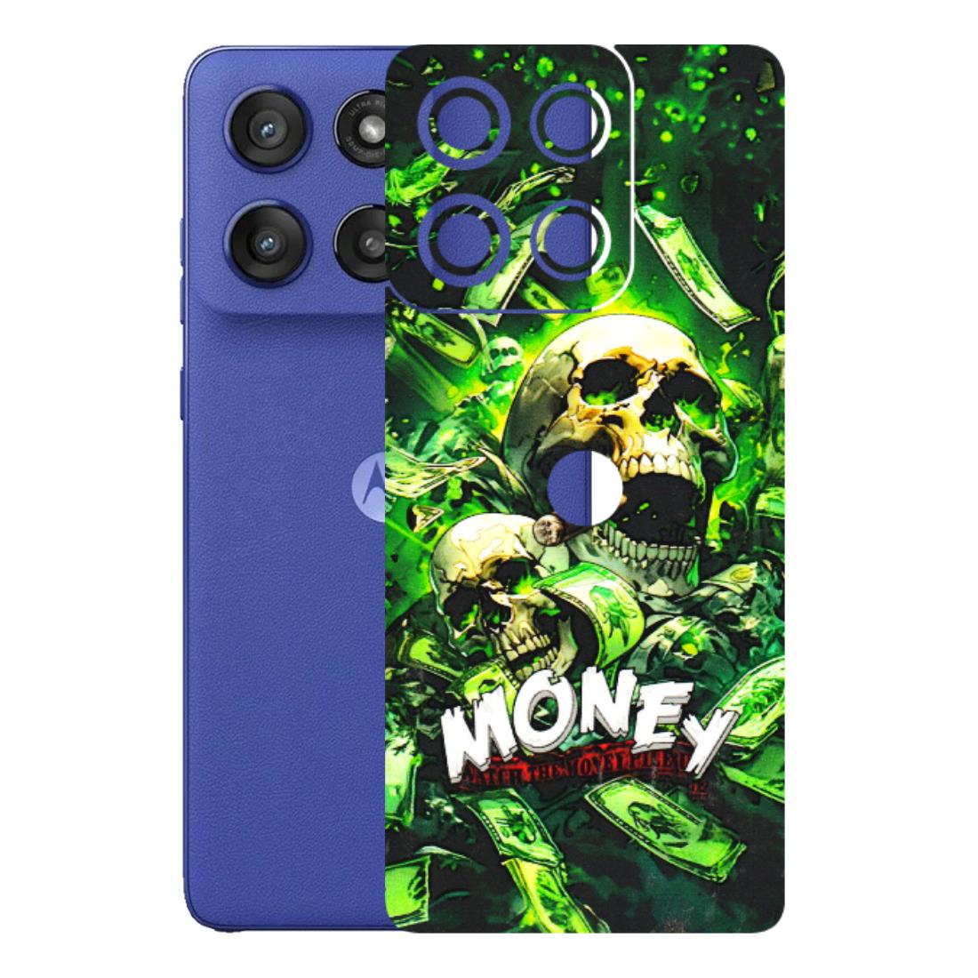 Motorola Phone Skins (All Models) - Skull Money - 3D Embossed Finish (L-303) Motorola Edge 60 Stylus
