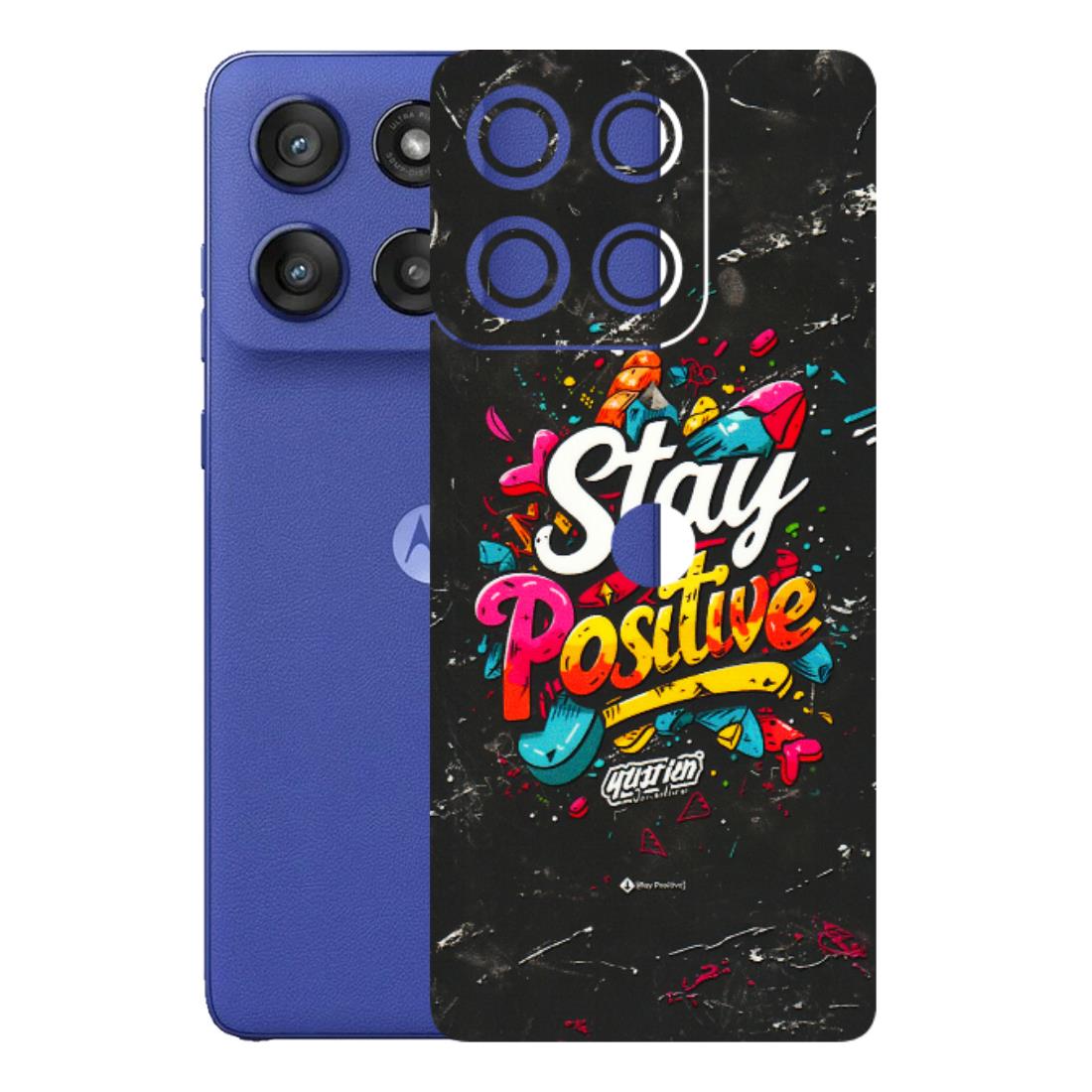 Motorola Phone Skins (All Models) - Stay Positive Black - 3D Embossed Finish (L-31) Motorola Edge 60 Stylus