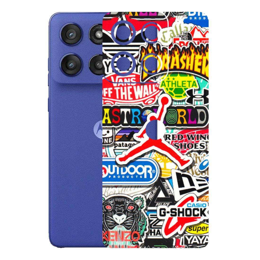 Motorola Phone Skins (All Models) - Multi Brands Sticker Graffiti - 3D Embossed Finish (L-37) Motorola Edge 60 Stylus