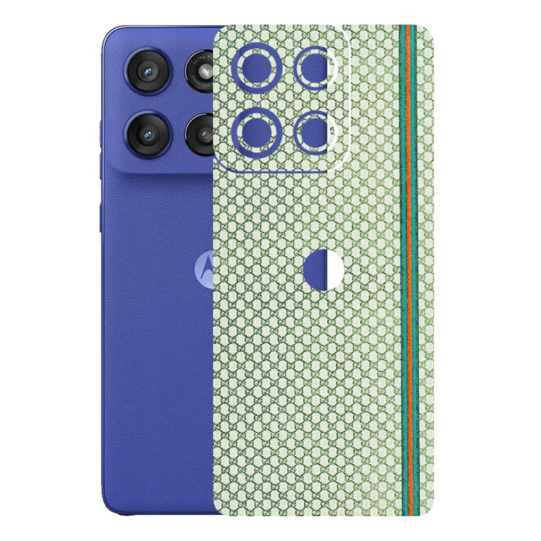 Motorola Phone Skins (All Models) - Gucci Fabric Pattern - 3D Embossed Finish (L-73) Motorola Edge 60 Stylus