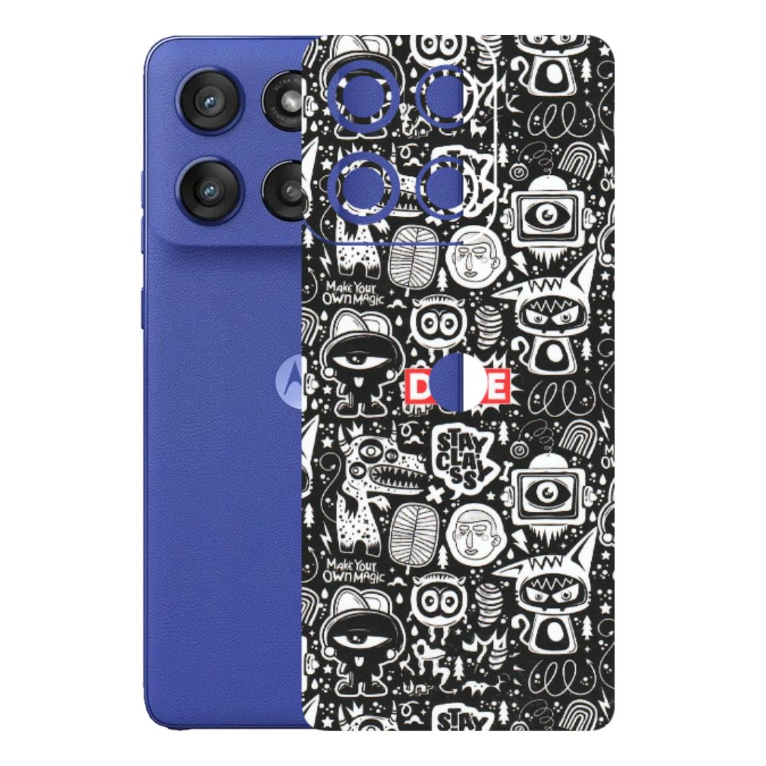 Motorola Phone Skins (All Models) - Dope Stay Classy Black Doodles - Matte Finish (M-126) Motorola Edge 60 Stylus