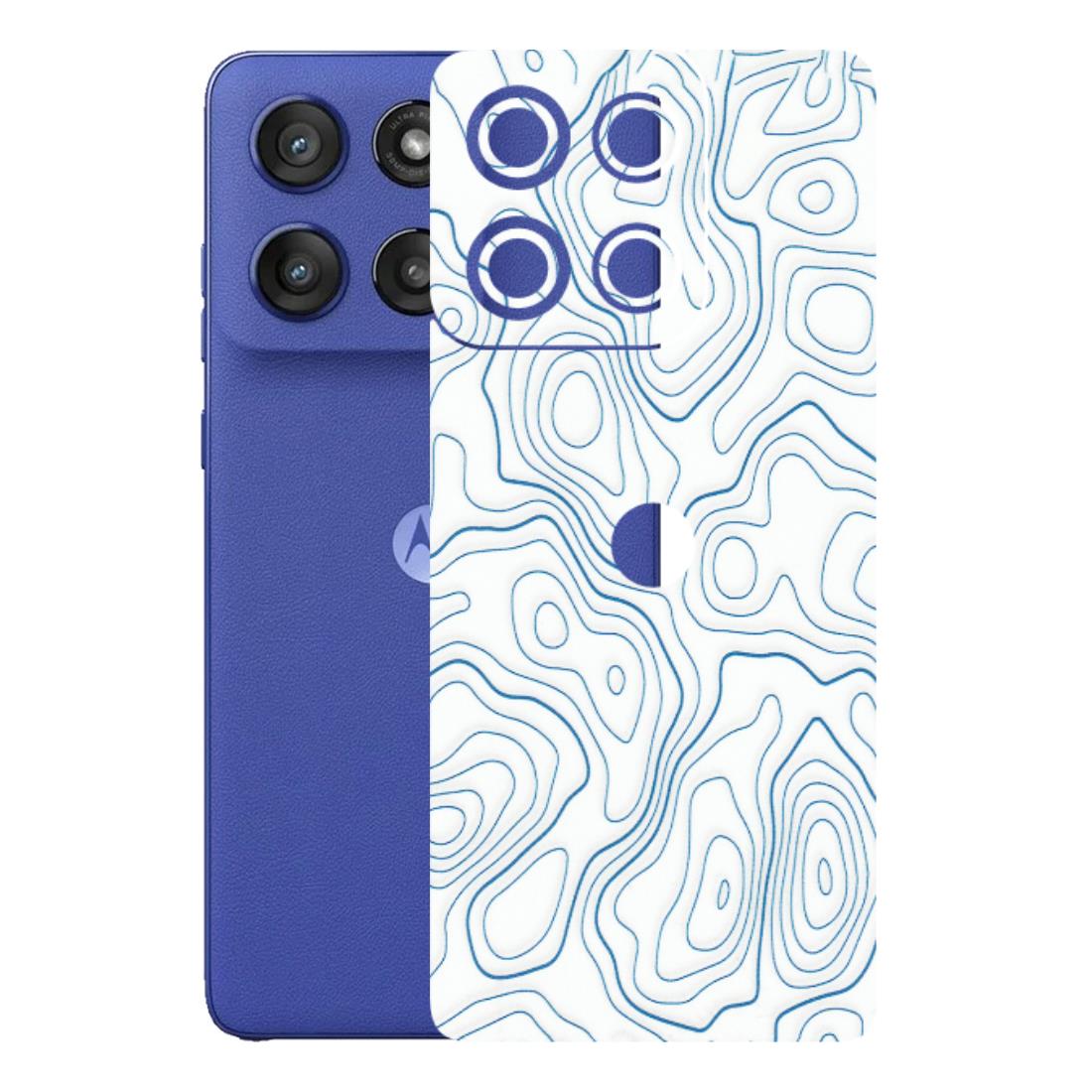 Motorola Phone Skins (All Models) - Blue And White Swirls - Matte Finish (M-139) Motorola Edge 60 Stylus