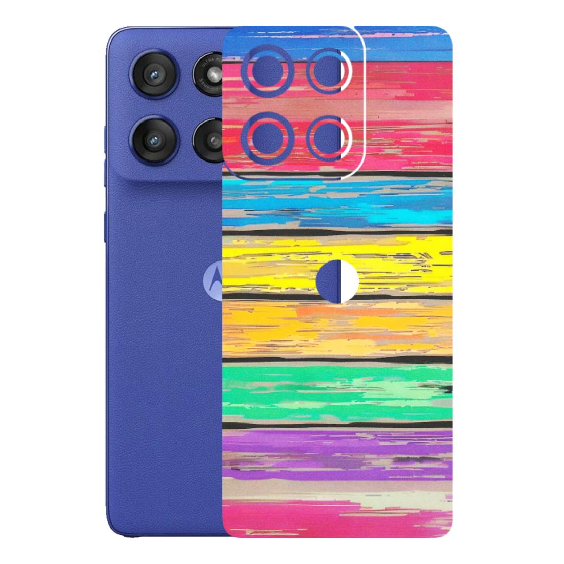 Motorola Phone Skins (All Models) - Multi Colour Wooden Wall - Matte Finish (M-96) Motorola Edge 60 Stylus