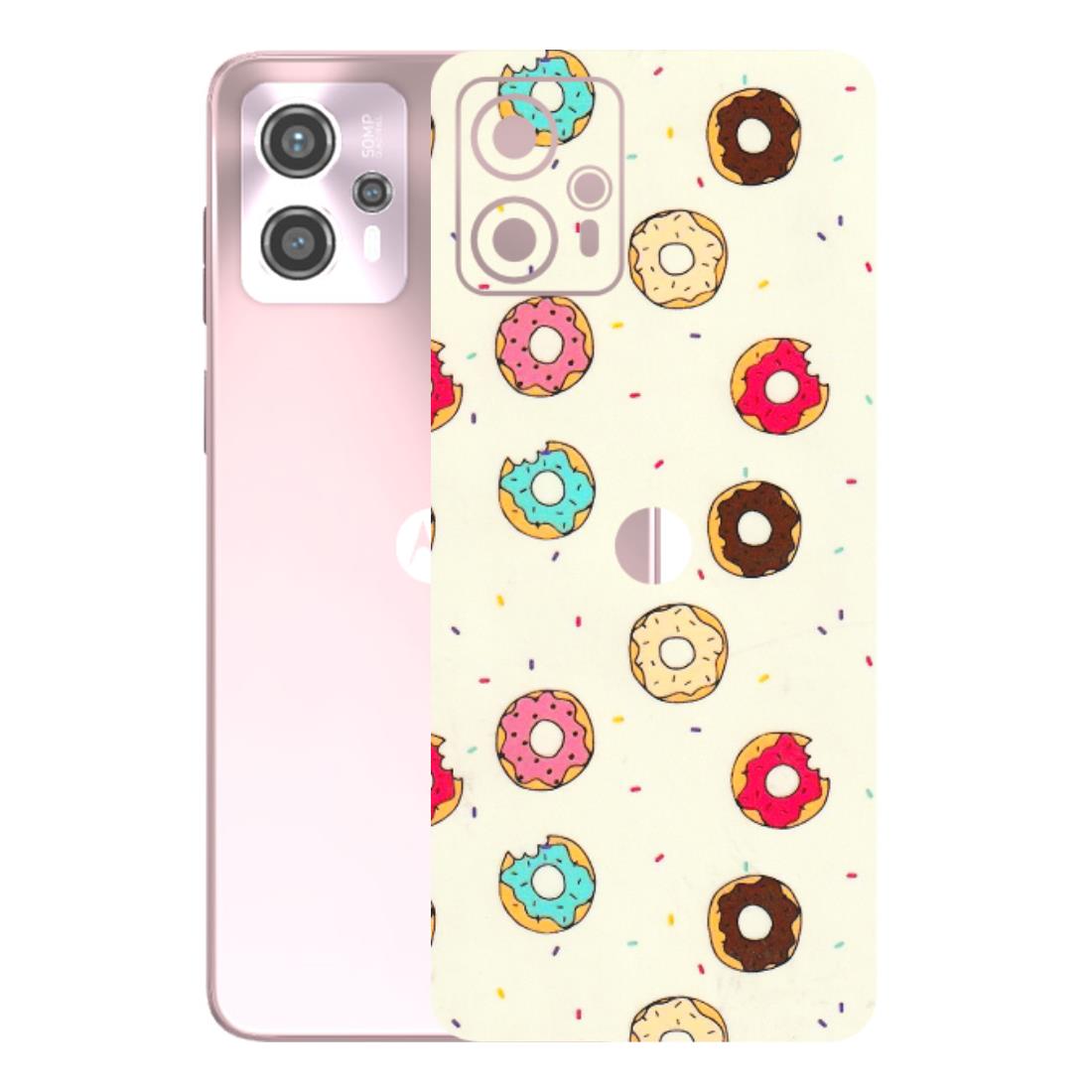 Motorola Phone Skins (All Models) - Mini Donuts Doodle Art - 3D Embossed Finish (L-122) Motorola G13