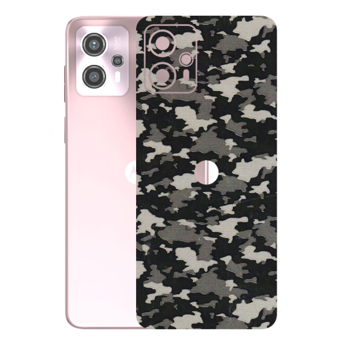 Motorola Phone Skins (All Models) - Black/Grey Camoflaunge - 3D Embossed Finish (L-142) Motorola G13