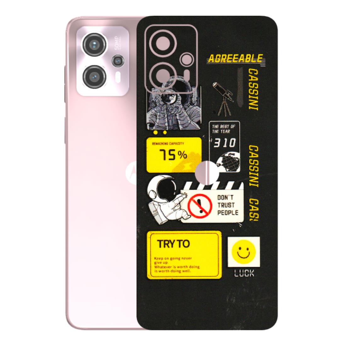 Motorola Phone Skins (All Models) - Black Cassini - 3D Embossed Finish (L-161) Motorola G13