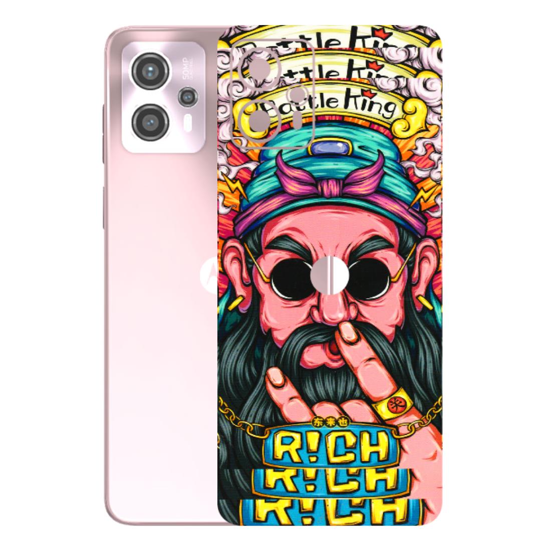 Motorola Phone Skins (All Models) - Battle King Dude Face - 3D Embossed Finish (L-178) Motorola G13