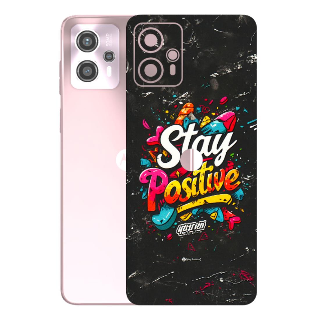 Motorola Phone Skins (All Models) - Stay Positive Black - 3D Embossed Finish (L-31) Motorola G13