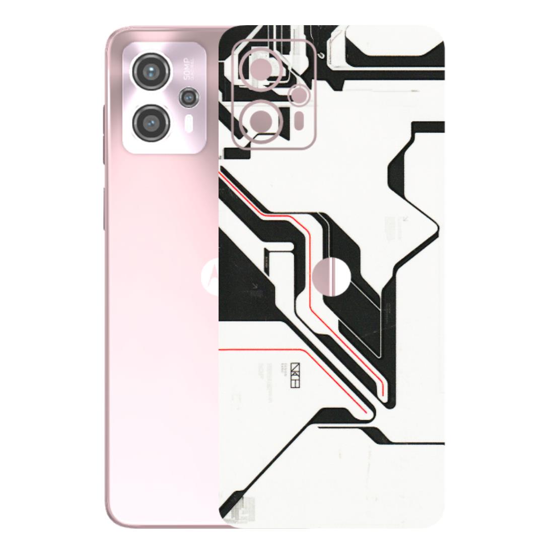 Motorola Phone Skins (All Models) - White Techy Logo - 3D Embossed Finish (L-312) Motorola G13