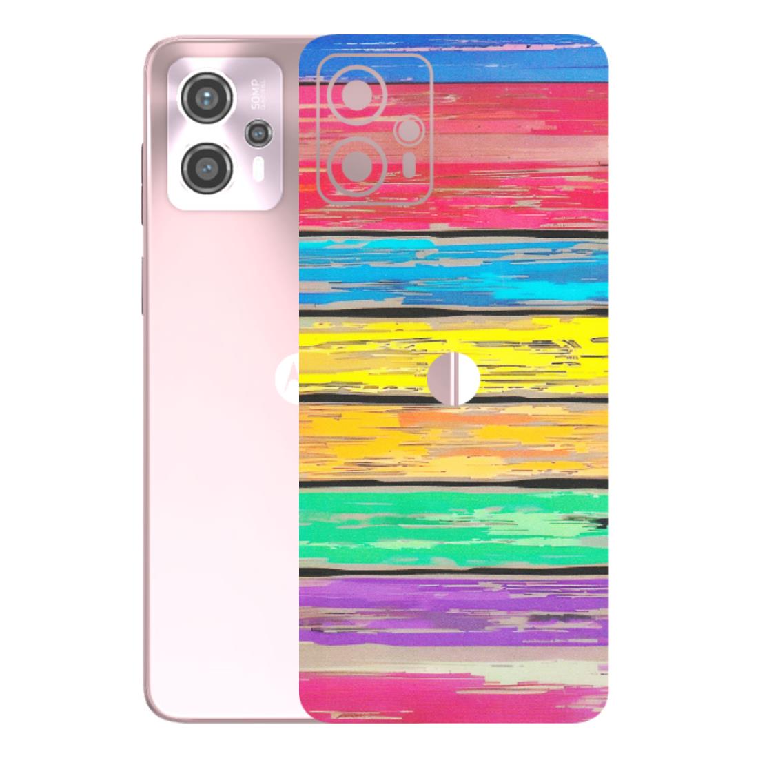 Motorola Phone Skins (All Models) - Multi Colour Wooden Wall - Matte Finish (M-96) Motorola G13
