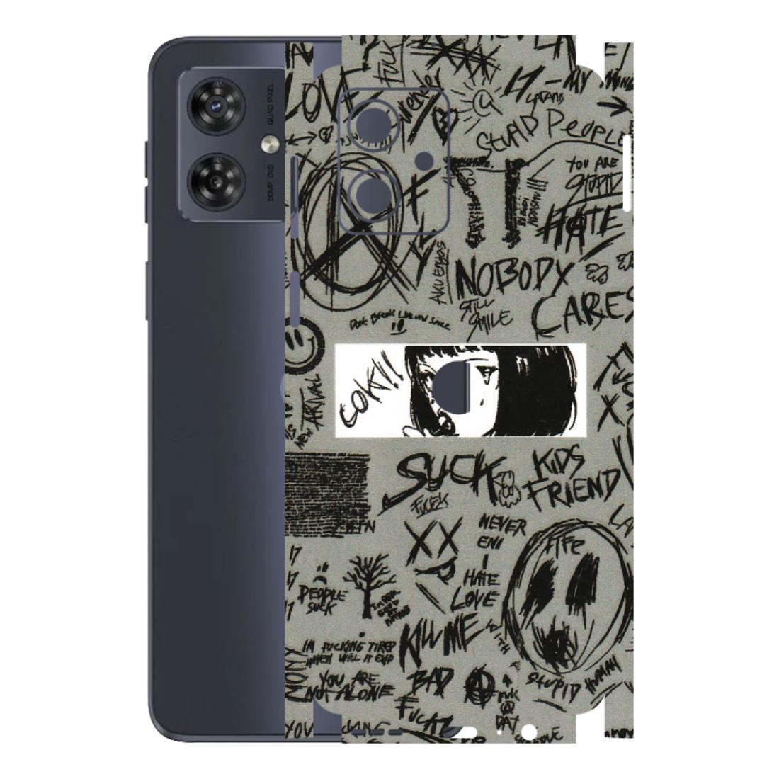 Motorola Phone Skins (All Models) - Never Have Love Anime - 3D Embossed Finish (L-260) Motorola G54 (5G)