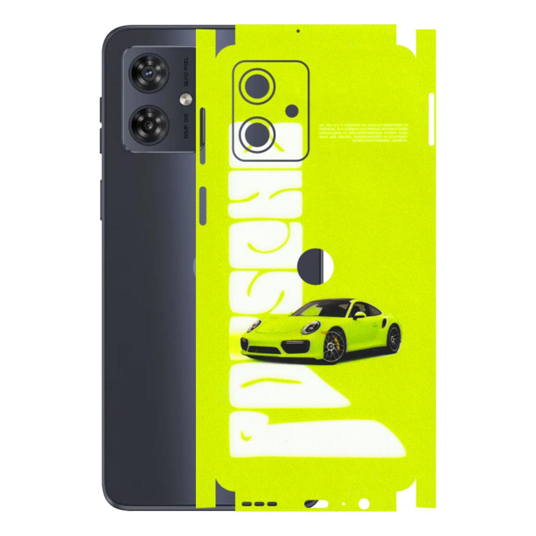 Motorola Phone Skins (All Models) - Lime Green Porche - 3D Embossed Finish (L-30) Motorola G54 (5G)