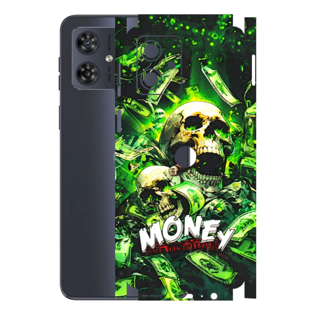 Motorola Phone Skins (All Models) - Skull Money - 3D Embossed Finish (L-303) Motorola G54 (5G)