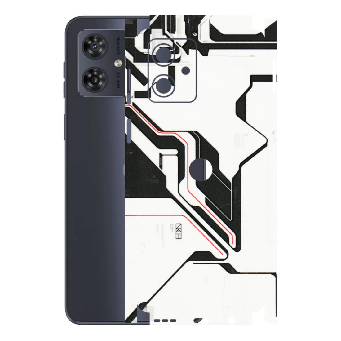 Motorola Phone Skins (All Models) - White Techy Logo - 3D Embossed Finish (L-312) Motorola G54 (5G)