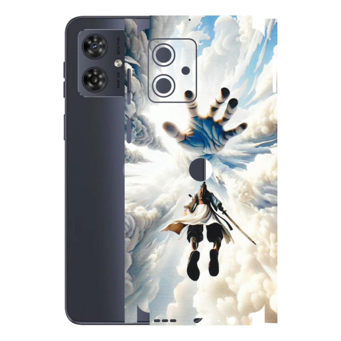 Motorola Phone Skins (All Models) - Big Hand With Monkey King - 3D Embossed Finish (L-323) Motorola G54 (5G)