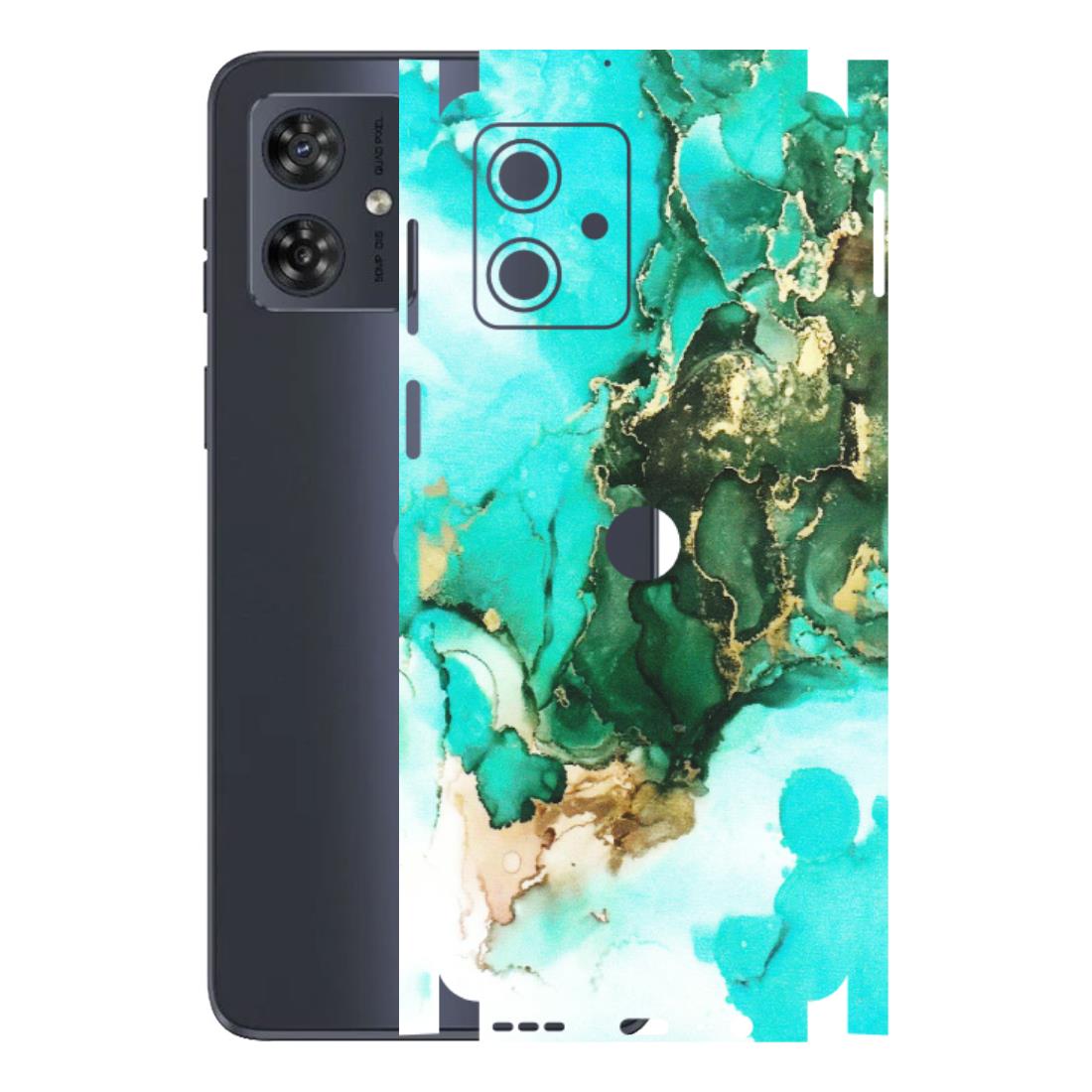 Motorola Phone Skins (All Models) - The Blue Gold Marble - Matte Finish (M-124) Motorola G54 (5G)