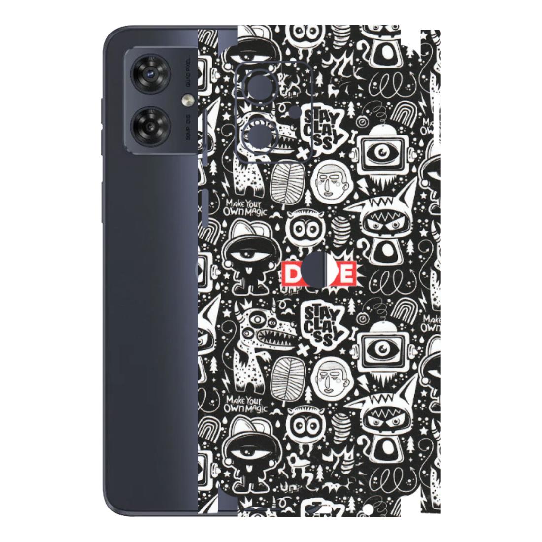 Motorola Phone Skins (All Models) - Dope Stay Classy Black Doodles - Matte Finish (M-126) Motorola G54 (5G)