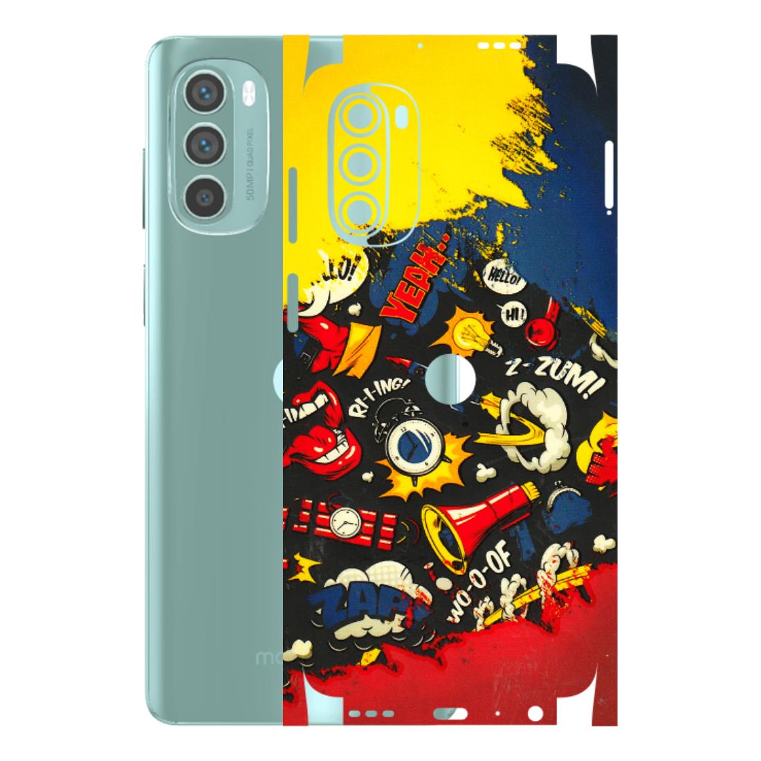 Motorola Phone Skins (All Models) - Pacific Doodle Art - 3D Embossed Finish (L-120) Motorola G62 5G -
