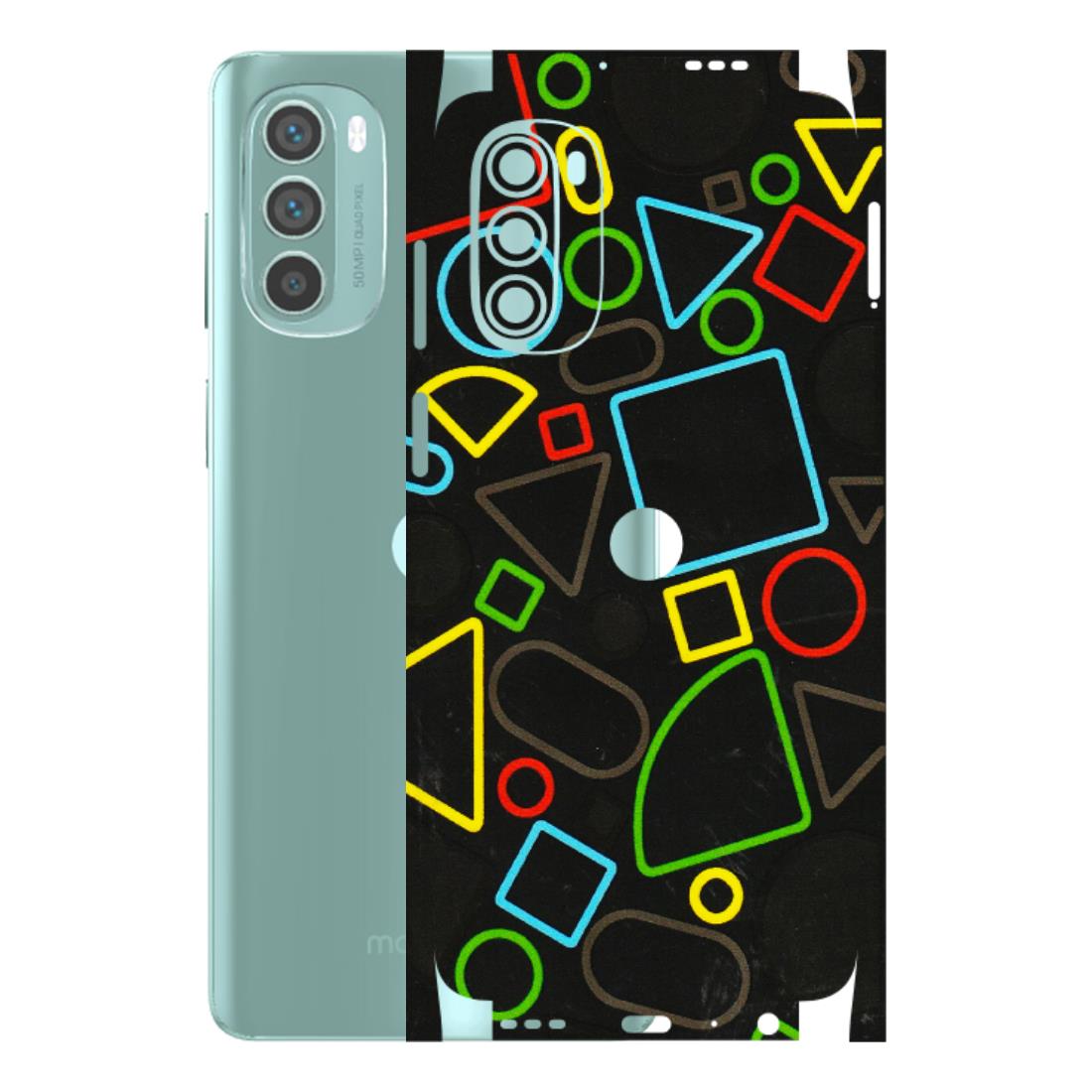 Motorola Phone Skins (All Models) - Black Shapes - 3D Embossed Finish (L-131) Motorola G62 5G -