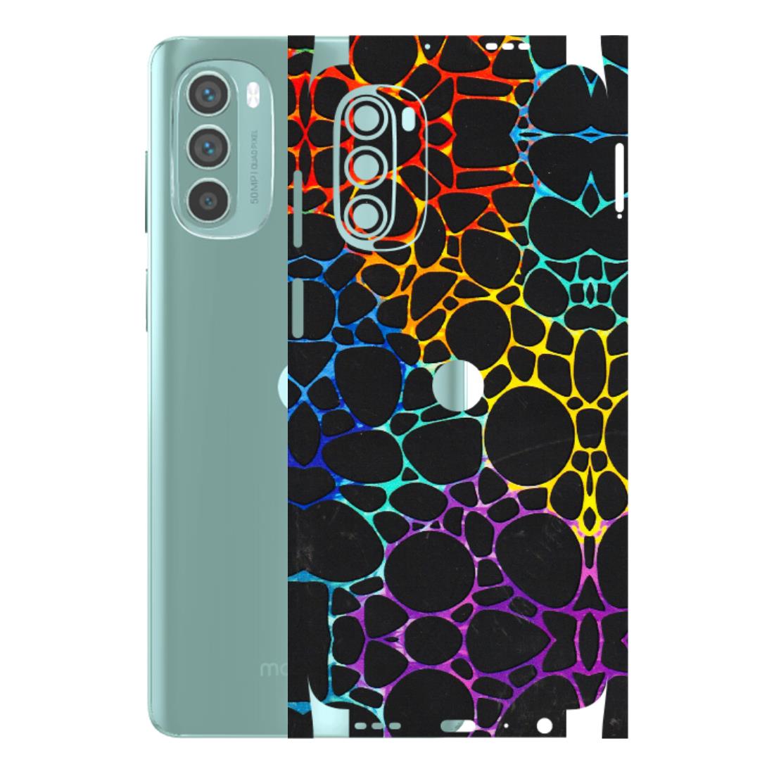 Motorola Phone Skins (All Models) - Abstract Art MultiColour - 3D Embossed Finish (L-133) Motorola G62 5G -
