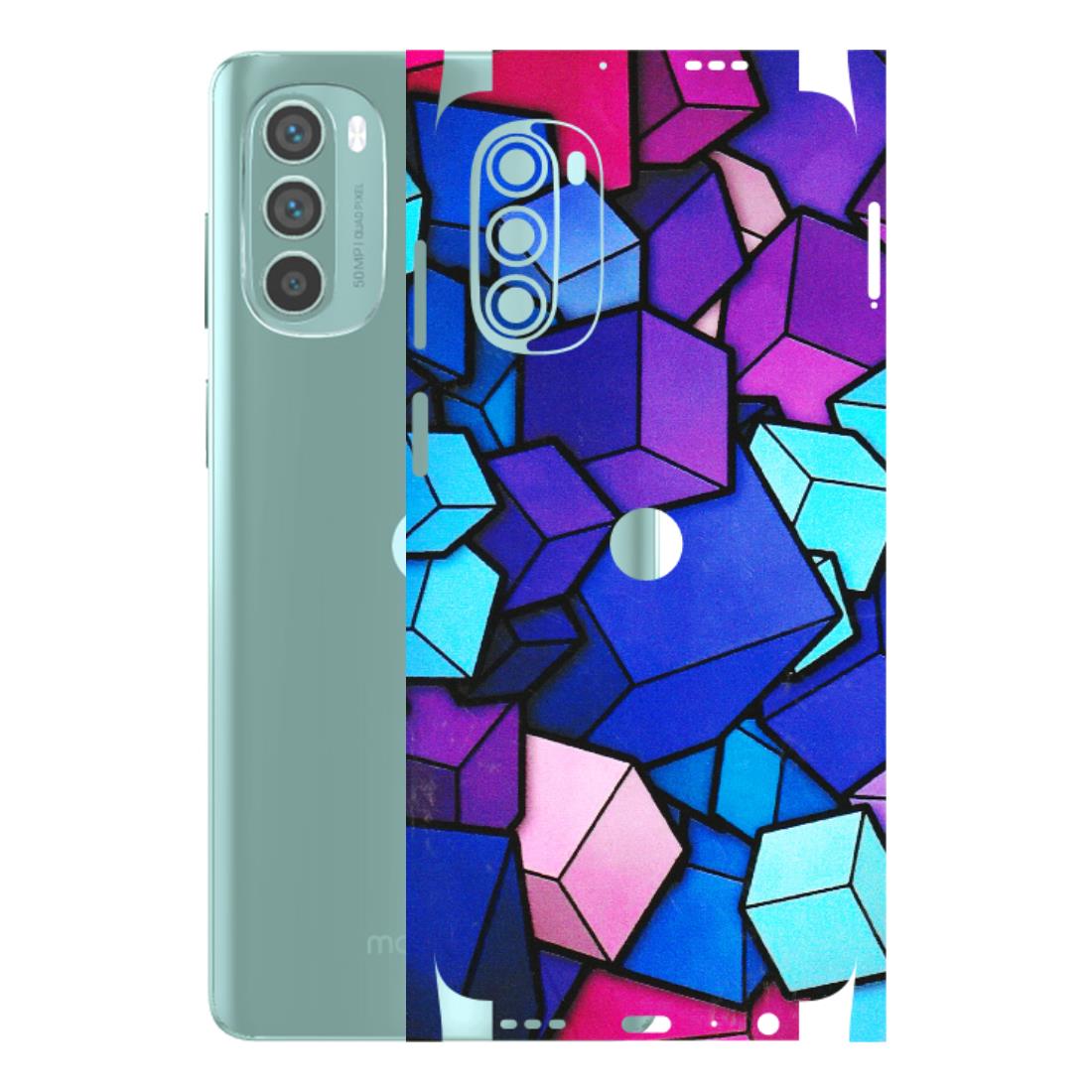 Motorola Phone Skins (All Models) - Cube Doodle - 3D Embossed Finish (L-141) Motorola G62 5G -