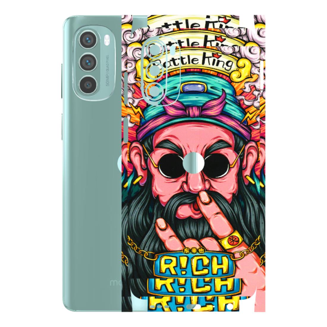 Motorola Phone Skins (All Models) - Battle King Dude Face - 3D Embossed Finish (L-178) Motorola G62 5G -