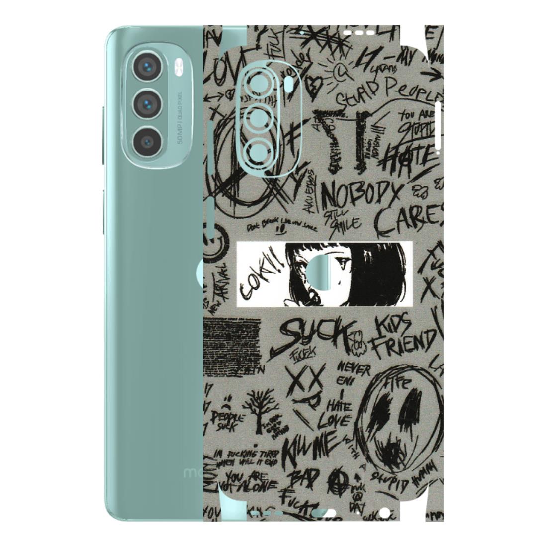 Motorola Phone Skins (All Models) - Never Have Love Anime - 3D Embossed Finish (L-260) Motorola G62 5G -