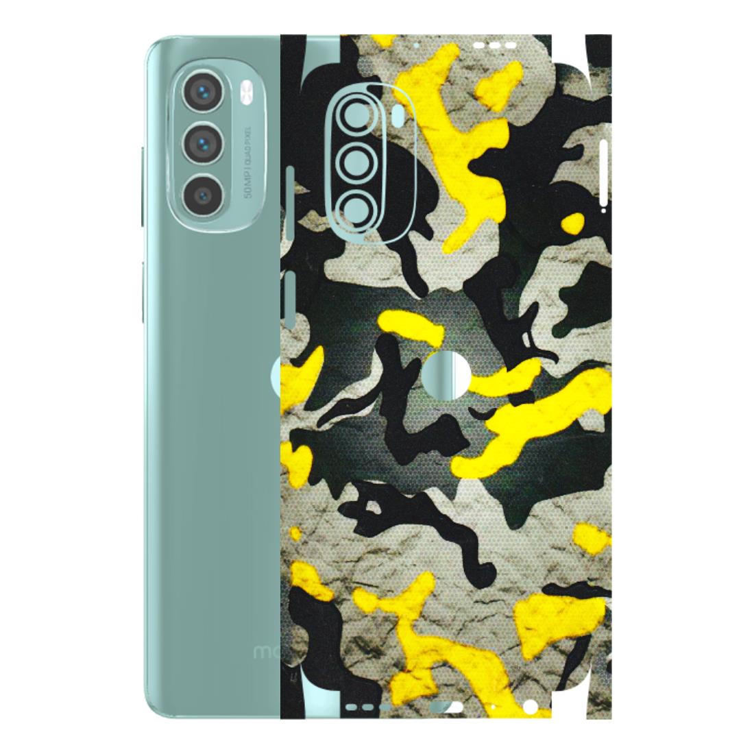 Motorola Phone Skins (All Models) - Yellow Camouflage - 3D Embossed Finish (L-61) Motorola G62 5G -