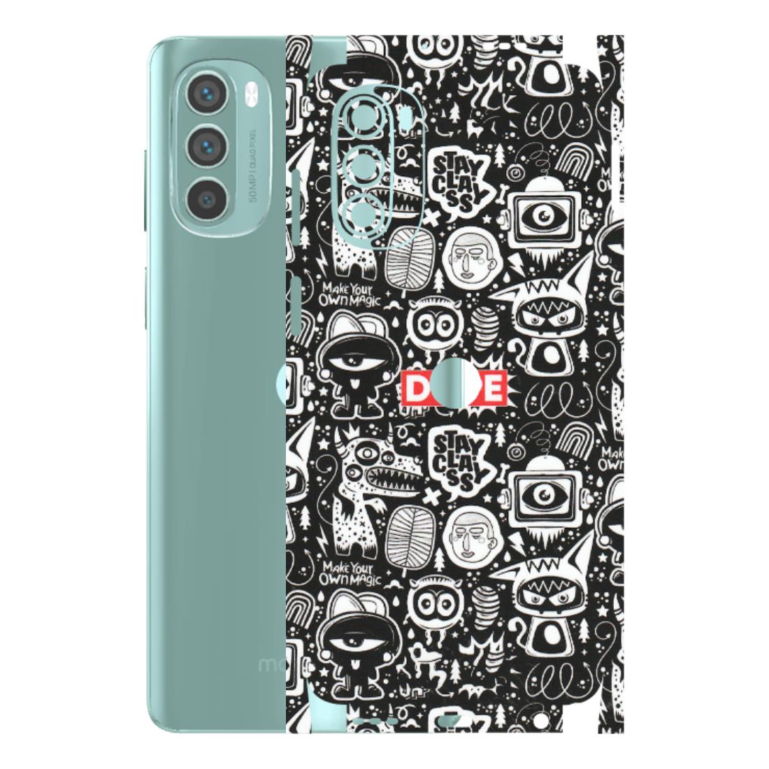 Motorola Phone Skins (All Models) - Dope Stay Classy Black Doodles - Matte Finish (M-126) Motorola G62 5G -