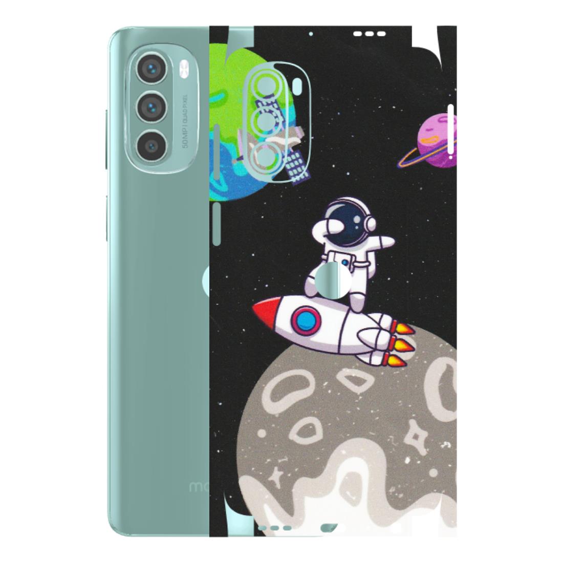 Motorola Phone Skins (All Models) - Astronaut Vibing Toon Running - Matte Finish (M-39) Motorola G62 5G -