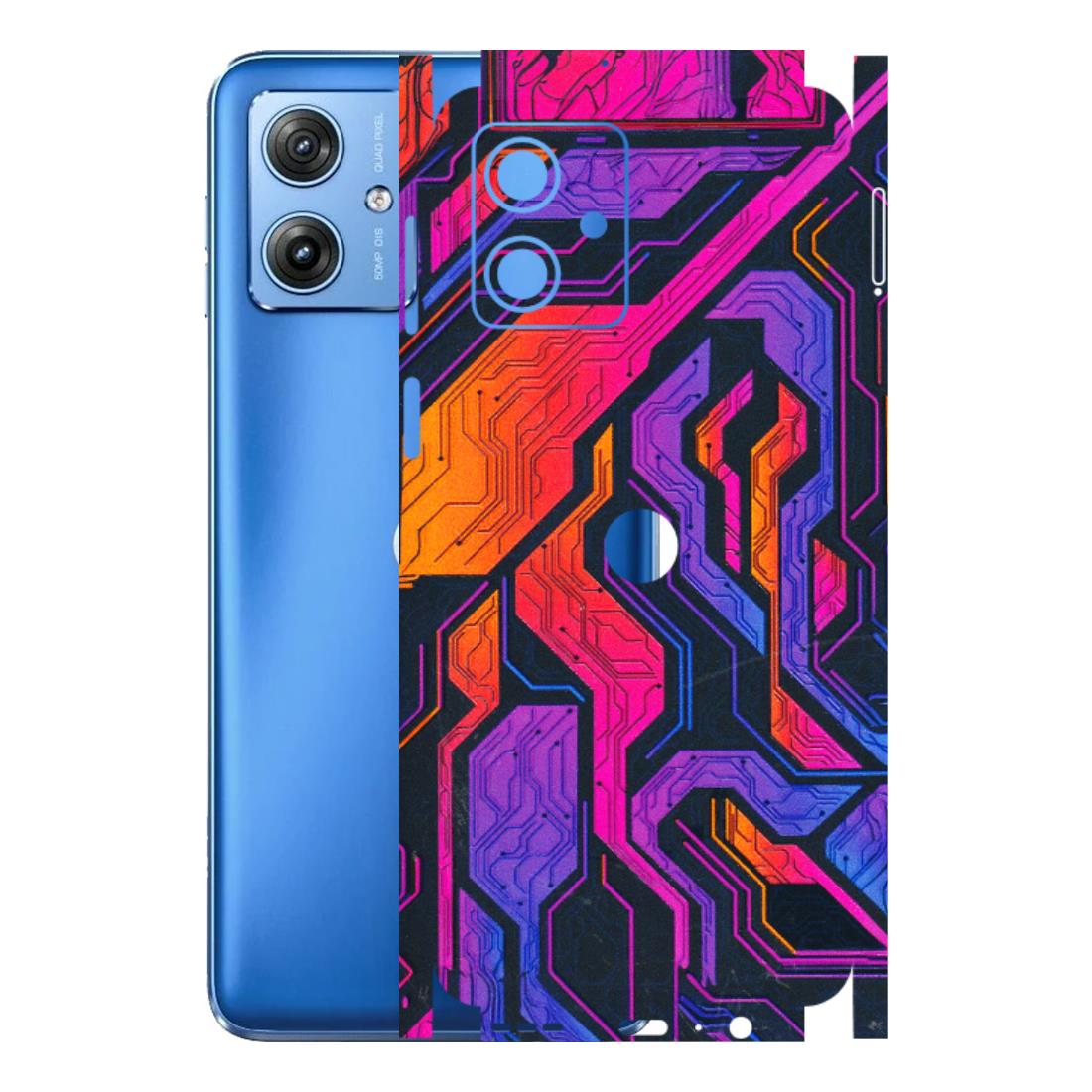 Motorola Phone Skins (All Models) - Tech Circuits Futuristic - 3D Embossed Finish (L-07) Motorola G64 (5G)