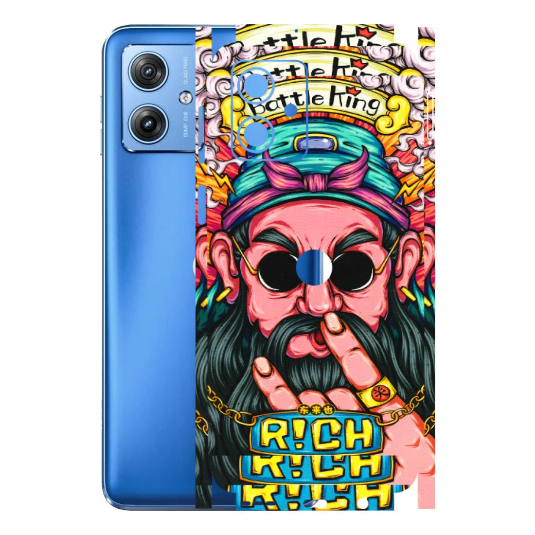 Motorola Phone Skins (All Models) - Battle King Dude Face - 3D Embossed Finish (L-178) Motorola G64 (5G)