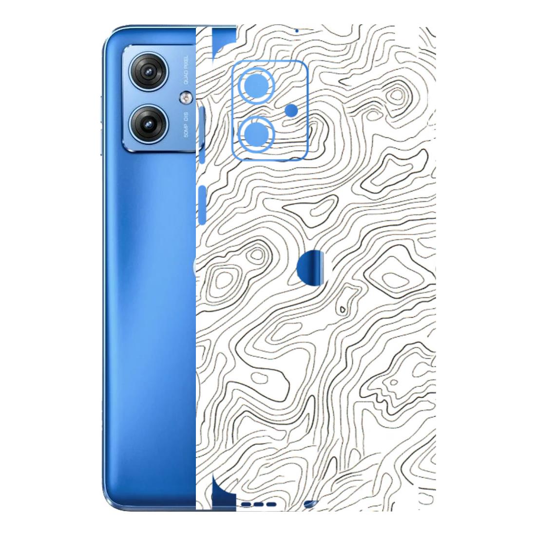 Motorola Phone Skins (All Models) - White Black Swirls - 3D Embossed Finish (L-219) Motorola G64 (5G)
