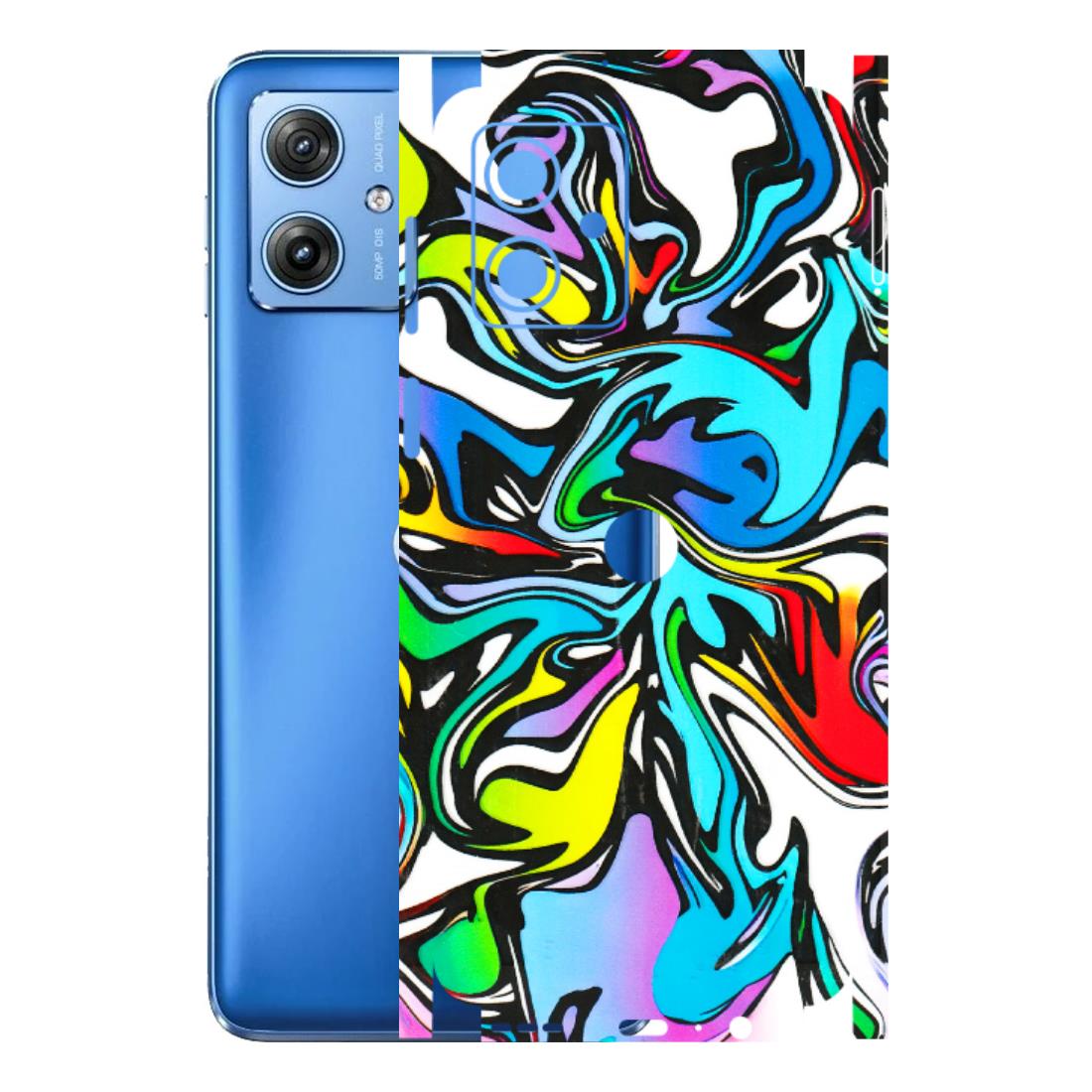 Motorola Phone Skins (All Models) - Abstract Colour Paints - 3D Embossed Finish (L-271) Motorola G64 (5G)