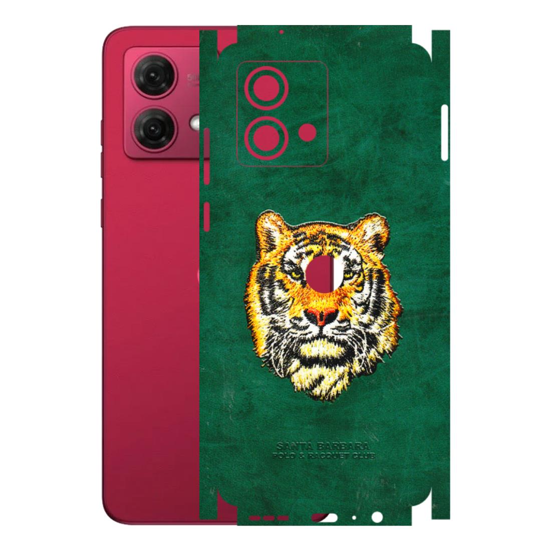 Motorola Phone Skins (All Models) - Leather Feel Tiger - 3D Embossed Finish (L-111) Motorola G84 (5G)