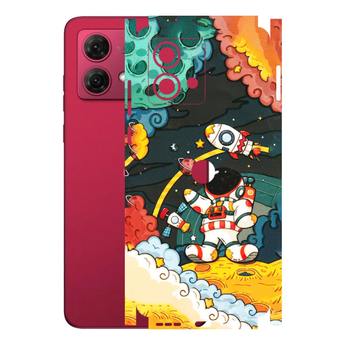 Motorola Phone Skins (All Models) - Astronauts & Spaceship - 3D Embossed Finish (L-145) Motorola G84 (5G)
