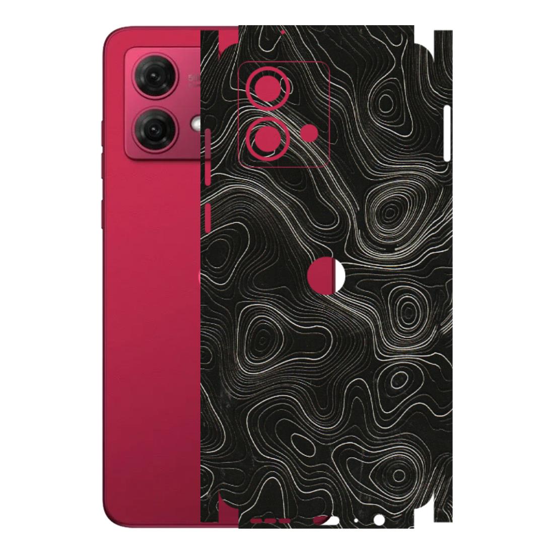Motorola Phone Skins (All Models) - Black Swirl - 3D Embossed Finish (L-196) Motorola G84 (5G)
