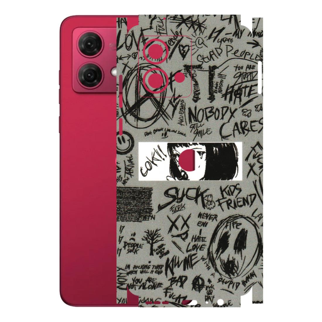 Motorola Phone Skins (All Models) - Never Have Love Anime - 3D Embossed Finish (L-260) Motorola G84 (5G)