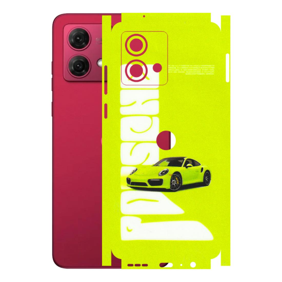 Motorola Phone Skins (All Models) - Lime Green Porche - 3D Embossed Finish (L-30) Motorola G84 (5G)