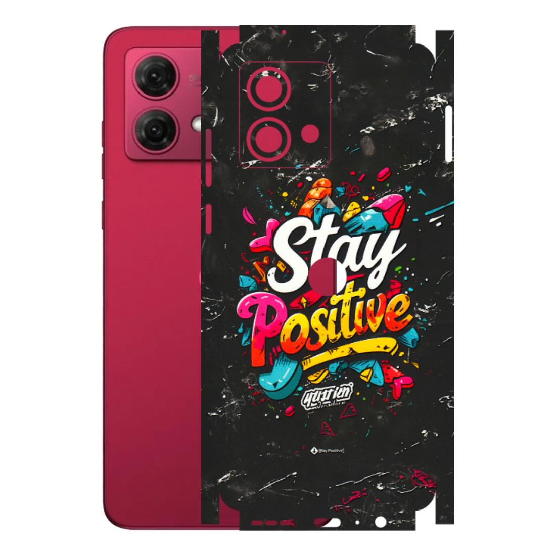 Motorola Phone Skins (All Models) - Stay Positive Black - 3D Embossed Finish (L-31) Motorola G84 (5G)