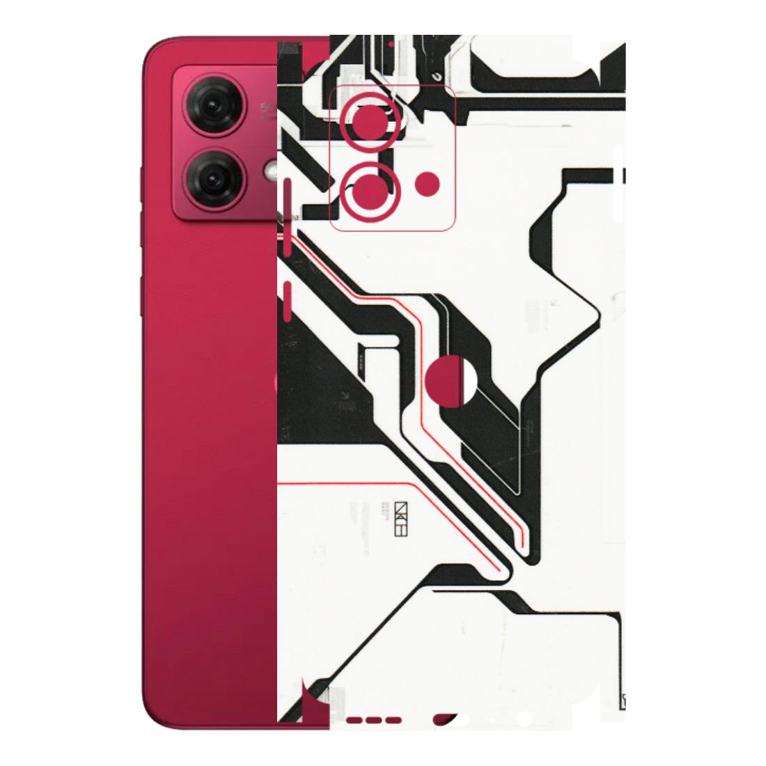 Motorola Phone Skins (All Models) - White Techy Logo - 3D Embossed Finish (L-312) Motorola G84 (5G)