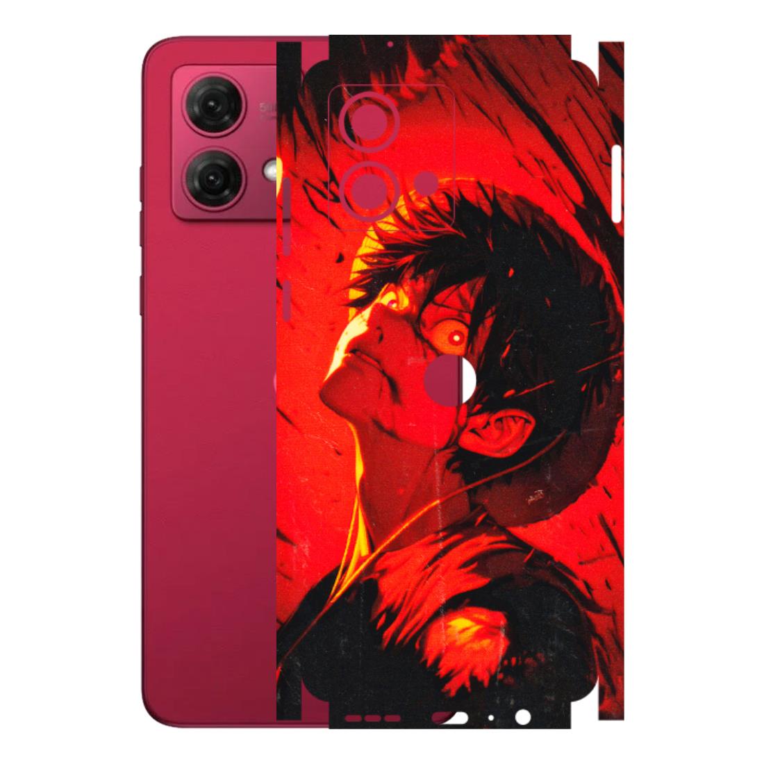 Motorola Phone Skins (All Models) - D.Luffy Power Up One Piece Anime - 3D Embossed Finish (L-326) Motorola G84 (5G)