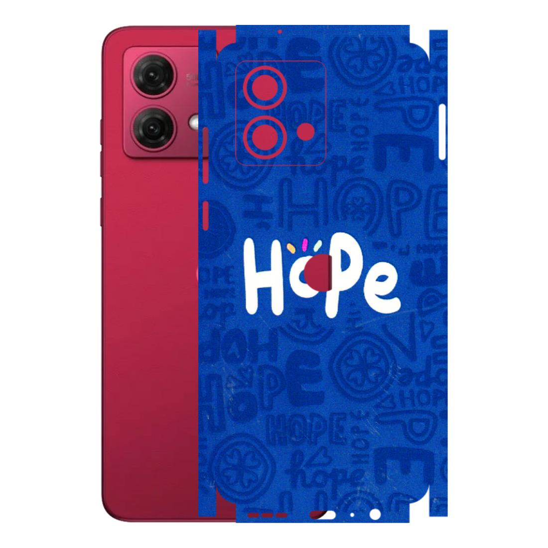 Motorola Phone Skins (All Models) - Hope Doodles Blue - 3D Embossed Finish (L-43) Motorola G84 (5G)